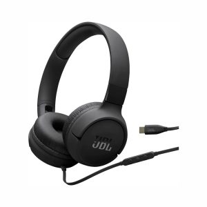 JBL Tune 520C USB C Wired Headphones Black (1)