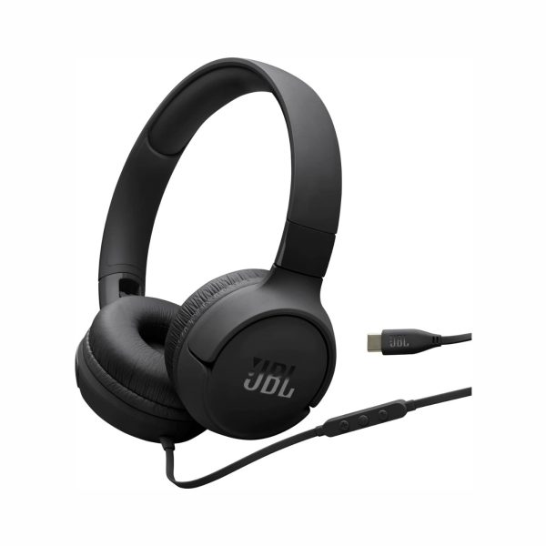 JBL Tune 520C USB C Wired Headphones Black (1)