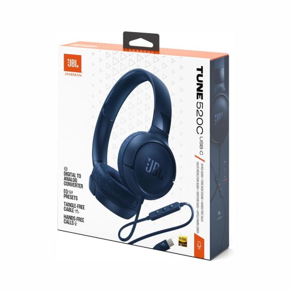 JBL Tune 520C USB C Wired Headphones Blue (2)