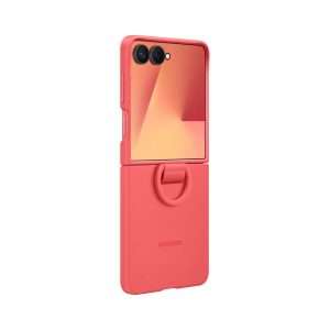 Samsung Z Flip 7 Ring Case Silicone Coral red (1)