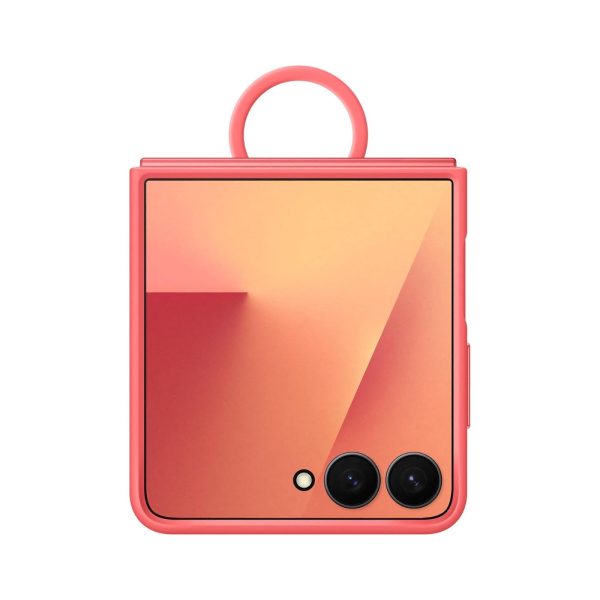 Samsung Z Flip 7 Ring Case Silicone Coral red (2)