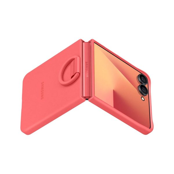Samsung Z Flip 7 Ring Case Silicone Coral red (5)