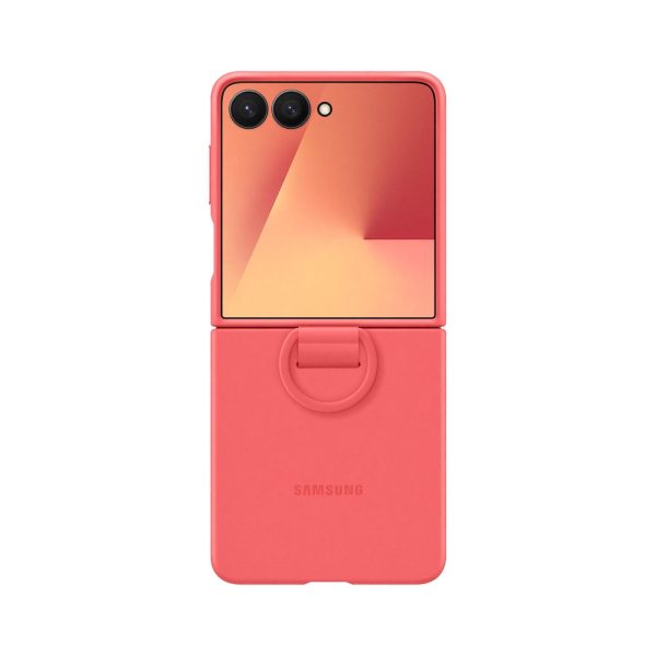 Samsung Z Flip 7 Ring Case Silicone Coral red (6)