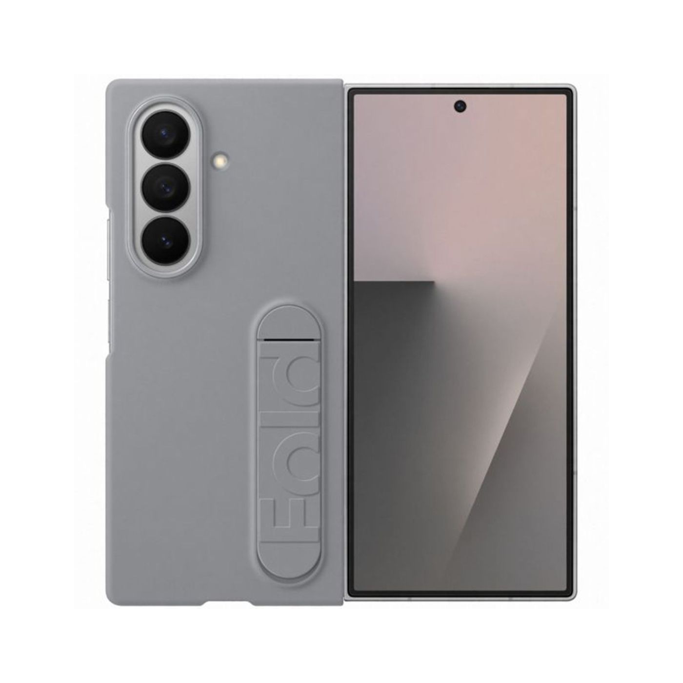 Samsung Z Fold 7 Silicone Grip Case With Stand Gray