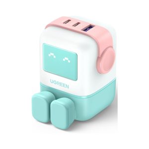 UGREEN UNO 65W USB C Charger 3 Port Power Adapter Pink Blue (1)