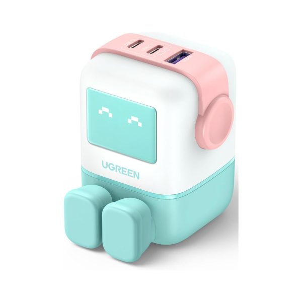 UGREEN UNO 65W USB C Charger 3 Port Power Adapter Pink Blue (1)