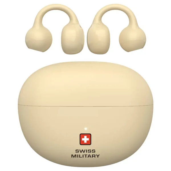 Swiss Military Delta 6 Truly Wireless Bluetooth Clip On Earbuds Beige (1)