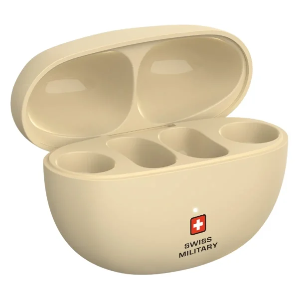 Swiss Military Delta 6 Truly Wireless Bluetooth Clip On Earbuds Beige (3)