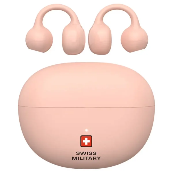 Swiss Military Delta 6 Truly Wireless Bluetooth Clip On Earbuds Pink (1)